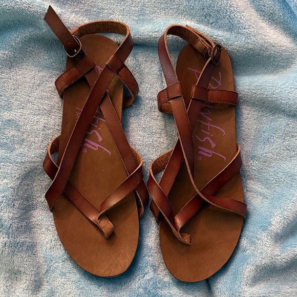 Blowfish Chestnut Strappy Sandals - Picture 1 of 4